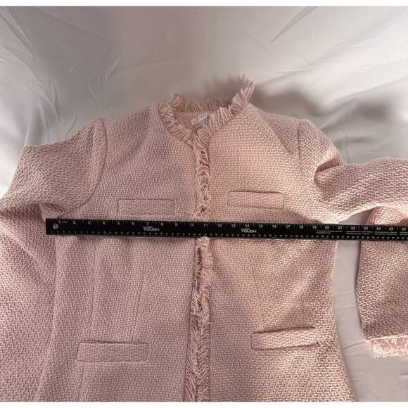 Venus Women Jacket Size 12 Pink Tweed -Open Front - Picture 13 of 16